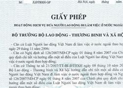 Giấy Phép Đưa Người Đi Lao Động Nước Ngoài