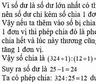 Số Dư Là Số Lớn Nhất Có Thể